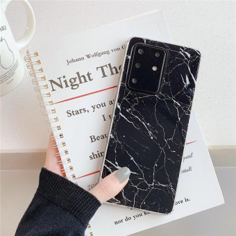 For Galaxy S20 TPU Smooth Marbled IMD Mobile Phone Case(Black F30)