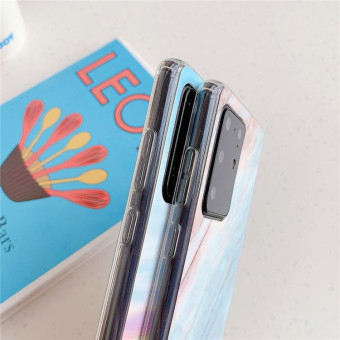 For Galaxy S20 Ultra High Quality TPU Smooth Marbled IMD Mobile Phone Case(Blue F7)