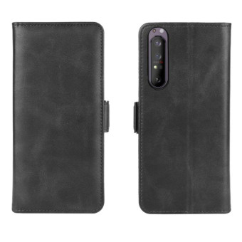 For Sony Xperia 1 II Dual-side Magnetic Buckle Horizontal Flip Leather Case with Holder & Card Slots & Wallet(Black)