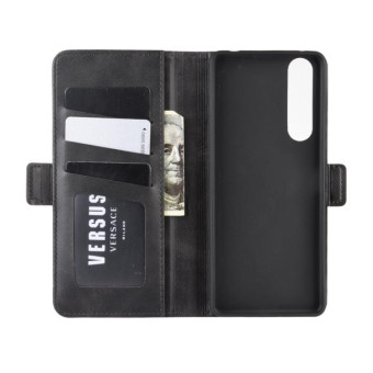 For Sony Xperia 1 II Dual-side Magnetic Buckle Horizontal Flip Leather Case with Holder & Card Slots & Wallet(Black)
