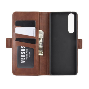 For Sony Xperia 1 II Dual-side Magnetic Buckle Horizontal Flip Leather Case with Holder & Card Slots & Wallet(Brown)