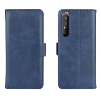 For Sony Xperia 1 II Dual-side Magnetic Buckle Horizontal Flip Leather Case with Holder & Card Slots & Wallet(Dark Blue)