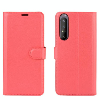 For Sony Xperia 1 II Litchi Texture Horizontal Flip Protective Case with Holder & Card Slots & Wallet(Red)