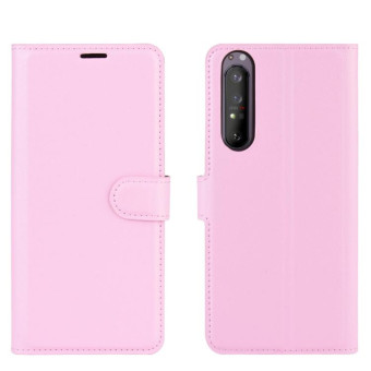 For Sony Xperia 1 II Litchi Texture Horizontal Flip Protective Case with Holder & Card Slots & Wallet(Pink)