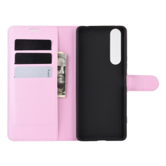 For Sony Xperia 1 II Litchi Texture Horizontal Flip Protective Case with Holder & Card Slots & Wallet(Pink)