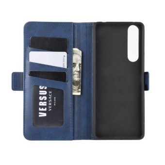 For Sony Xperia 10 II Dual-side Magnetic Buckle Horizontal Flip Leather Case with Holder & Card Slots & Wallet(Dark Blue)