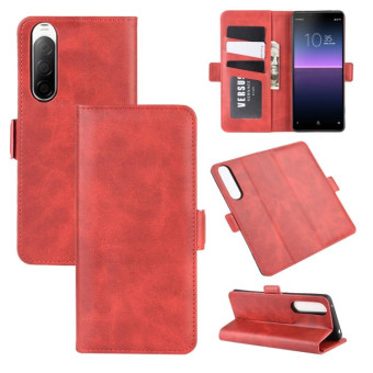 For Sony Xperia 10 II Dual-side Magnetic Buckle Horizontal Flip Leather Case with Holder & Card Slots & Wallet(Red)