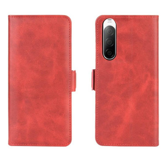 For Sony Xperia 10 II Dual-side Magnetic Buckle Horizontal Flip Leather Case with Holder & Card Slots & Wallet(Red)