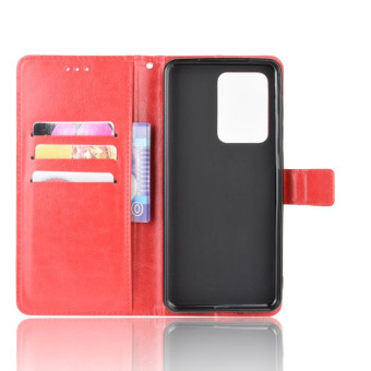 For Galaxy S20 Ultra/S20 Ultra 5G  Retro Crazy Horse Texture Horizontal Flip Leather Case , with Holder & Card Slots & Photo Frame(Red)