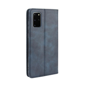For Galaxy S20+/S20+5G Magnetic Buckle Retro Crazy Horse Texture Horizontal Flip Leather Case  , with Holder & Card Slots & Photo Frame(Blue)