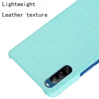 For Sony Xperia L4 Shockproof Crocodile Texture PC + PU Case(Light green)