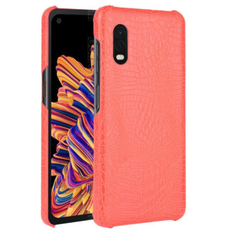 For Galaxy Xcover Pro Shockproof Crocodile Texture PC + PU Case(Red)