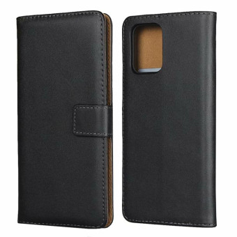 For Galaxy M80S/A91/S10 Lite Horizontal Flip Cowhide Leather Case with Magnetic Clasp & Holder & Card Slots & Wallet (Black)