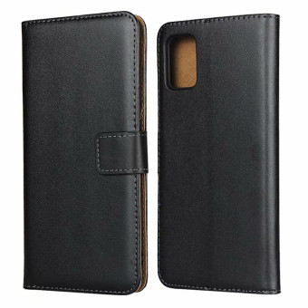 For Galaxy A51 Leather Horizontal Flip Holster With Magnetic Clasp and Bracket and Card Slot and Wallet(Black)