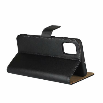 For Galaxy A51 Leather Horizontal Flip Holster With Magnetic Clasp and Bracket and Card Slot and Wallet(Black)
