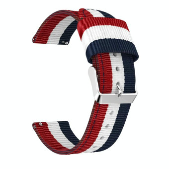22mm For Huawei Watch GT2e GT2 46mm Nylon single ring strap(Red White Blue)
