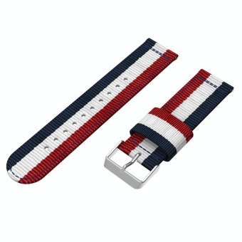 22mm For Huawei Watch GT2e GT2 46mm Nylon single ring strap(Red White Blue)