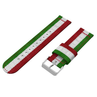 22mm For Huawei Watch GT2e GT2 46mm Nylon single ring strap(Red White Green)
