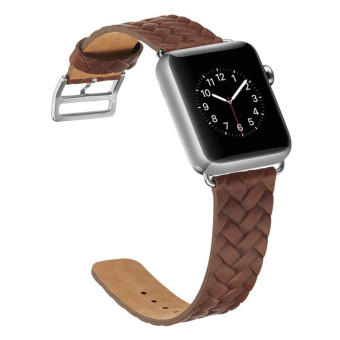 For Apple Watch Series 7 45mm / 6 & SE & 5 & 4 44mm / 3 & 2 & 1 42mm Braided Strap(Brown)