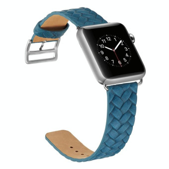 For Apple Watch Series 7 45mm / 6 & SE & 5 & 4 44mm / 3 & 2 & 1 42mm Braided Strap(Blue)