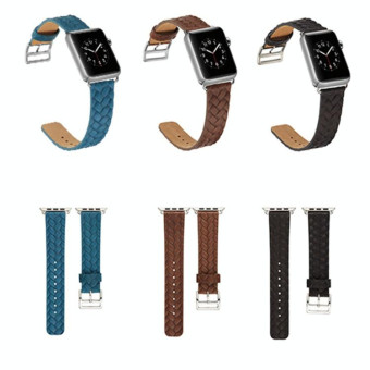 For Apple Watch Series 7 45mm / 6 & SE & 5 & 4 44mm / 3 & 2 & 1 42mm Braided Strap(Blue)