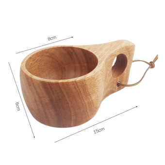 Hand Made Wood Tableware Green Wooden Cup, Capacity:101-200ml(Single Hole)