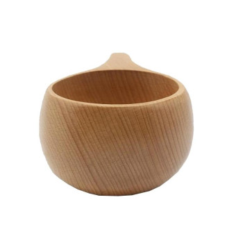 Hand Made Wood Tableware Green Wooden Cup, Capacity:101-200ml(Single Hole)