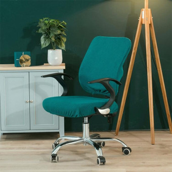 Universal Stretch Office Chair Cover, Size:Back Cover + Cushion Cover(Dark Blue)