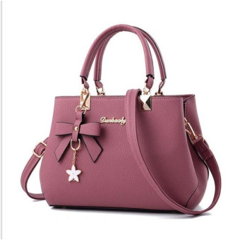 Women Luxury Tote Plum Blossom Bow Sweet Messenger Bag(Pink)