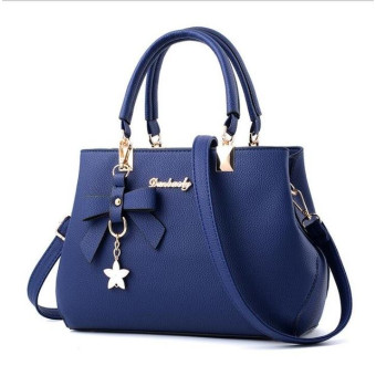 Women Luxury Tote Plum Blossom Bow Sweet Messenger Bag(Royal Blue)