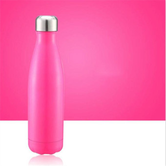 Thermal Cup Vacuum Flask Heat Water Bottle Portable Stainless Steel Sports Kettle, Capacity:500ml(Pink)