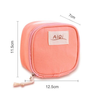 AIQI Multi-functional Wet Reusable Bag Menstrual Pad Sanitary Pads Makeup Bags Makeup Tool Organizer Bag(Pink)