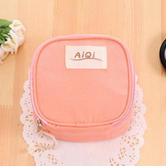 AIQI Multi-functional Wet Reusable Bag Menstrual Pad Sanitary Pads Makeup Bags Makeup Tool Organizer Bag(Pink)