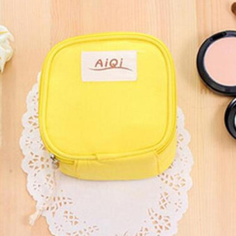 AIQI Multi-functional Wet Reusable Bag Menstrual Pad Sanitary Pads Makeup Bags Makeup Tool Organizer Bag(Yellow)