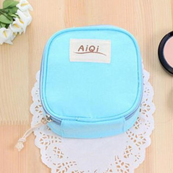 AIQI Multi-functional Wet Reusable Bag Menstrual Pad Sanitary Pads Makeup Bags Makeup Tool Organizer Bag(Sky Blue)
