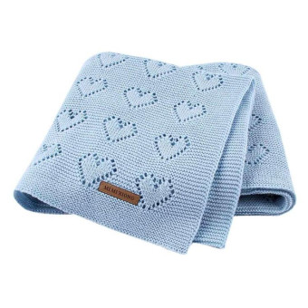 Multifunctional Baby Knit Love Hollow Windproof Air Conditioner Blanket Cover, Size:100x80cm(Light Blue)
