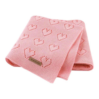 Multifunctional Baby Knit Love Hollow Windproof Air Conditioner Blanket Cover, Size:100x80cm(Pink)
