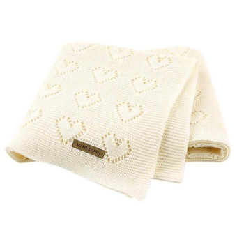 Multifunctional Baby Knit Love Hollow Windproof Air Conditioner Blanket Cover, Size:100x80cm(White)