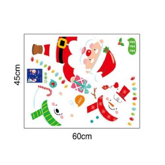 Christmas Wall Stickers Window Glass Festival Wall Stickers Santa Mural New Year Home Decoration(Santa Claus)