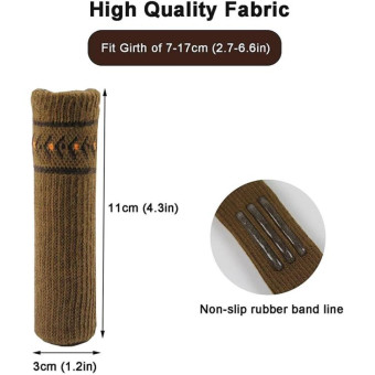 4pcs/pack Chair Legs Knitted Non-Slip Floor Protection Cap Anti-Scratch Socks Cover(Khaki)