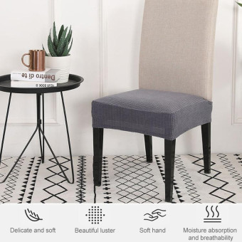 Knitted Padded Chair Cushion Cover(Dark Blue)