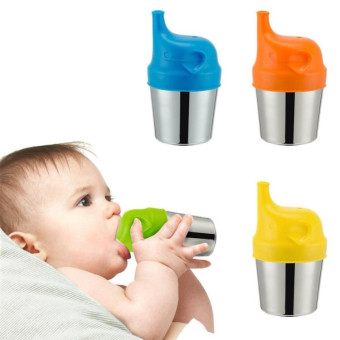 Food Grade Silicone Soft Bottle Cap Straw Accessories Elephant Spill Proof Leak Proof Bottle Cap(Yellow)