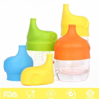 Food Grade Silicone Soft Bottle Cap Straw Accessories Elephant Spill Proof Leak Proof Bottle Cap(Green)