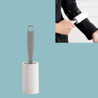 Long Handle Tearable Roller Sticky Paper Household Coat Sticky Hair Artifact(Gray)