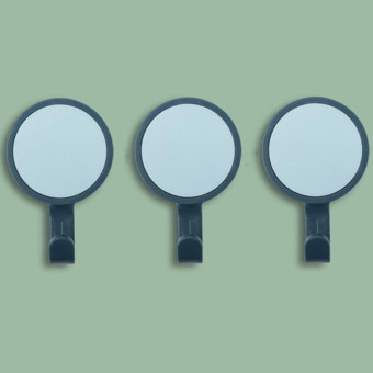 3pcs/pack Rotatable Wall-mounted Kitchen Hook Suction Cup without Trace Pasting Door Load-bearing Punch-Free Sticky Hook(Light Blue + Dark Blue)