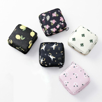 Travel Portable Sanitary Napkin Thickened Storage Bag(Cactus)