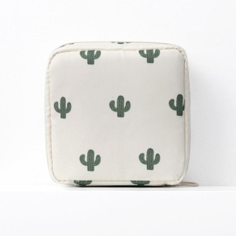 Travel Portable Sanitary Napkin Thickened Storage Bag(Cactus)
