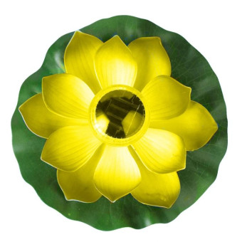 Solar Outdoor Waterproof Floating Light Garden Courtyard Lotus Light(Light Yellow)