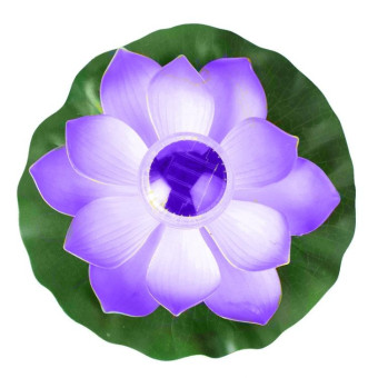 Solar Outdoor Waterproof Floating Light Garden Courtyard Lotus Light(Purple)
