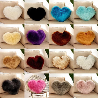 Home Cushion Pillow can be Washed without Core Heart-shaped Pillowcase, Size: 40x50cm(Black)